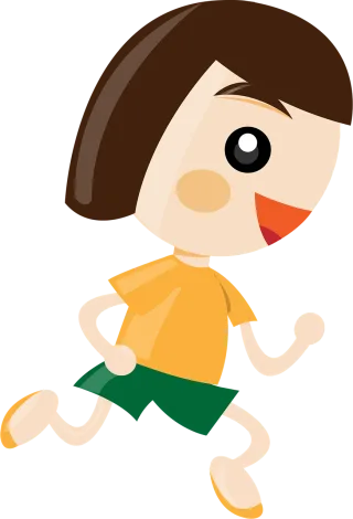 Girl Running Cartoon Stickdatei