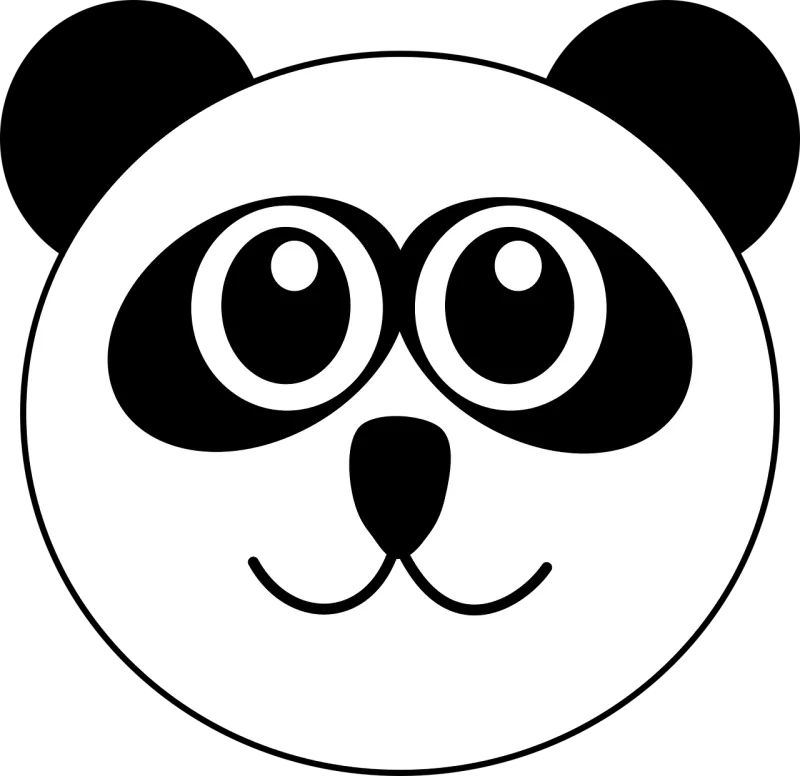 Panda Head Cute Stickdatei – Tiere