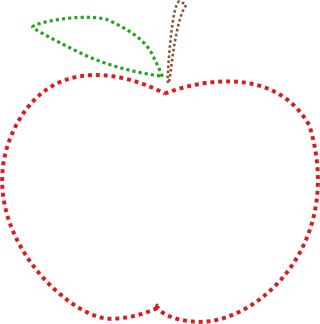 Red Apple Nature Stickdatei