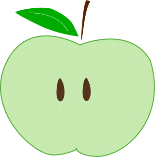 Green Apple Slice Stickdatei