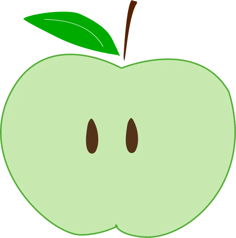 Green Apple Slice Stickdatei – Essen & Trinken