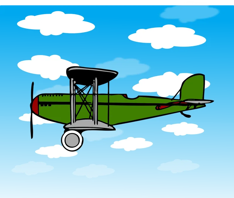 Green Airplane Clouds Stickdatei – Kinder