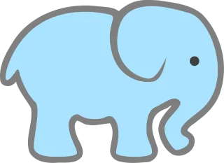 Elephant Baby Blue Stickdatei
