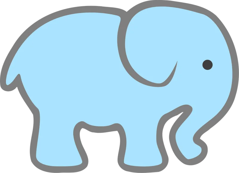 Elephant Baby Blue Stickdatei – Tiere