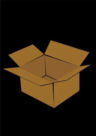 Box Brown Cardboard Stickdatei