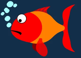 Fish Cartoon Scared Stickdatei
