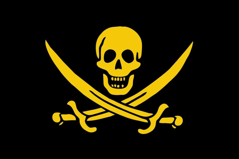 Pirate flag Death's head Black Stickdatei – Kinder