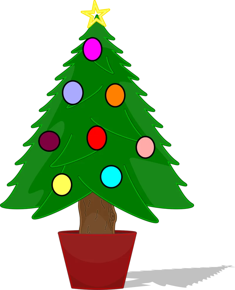 Christmas tree Christmas baubles Potted tree Stickdatei – Weihnachten