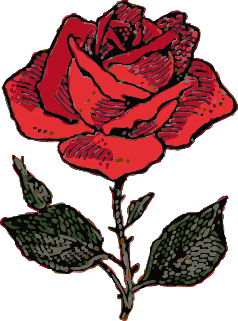 Red rose Love Flower background Stickdatei – Herzen & Liebe