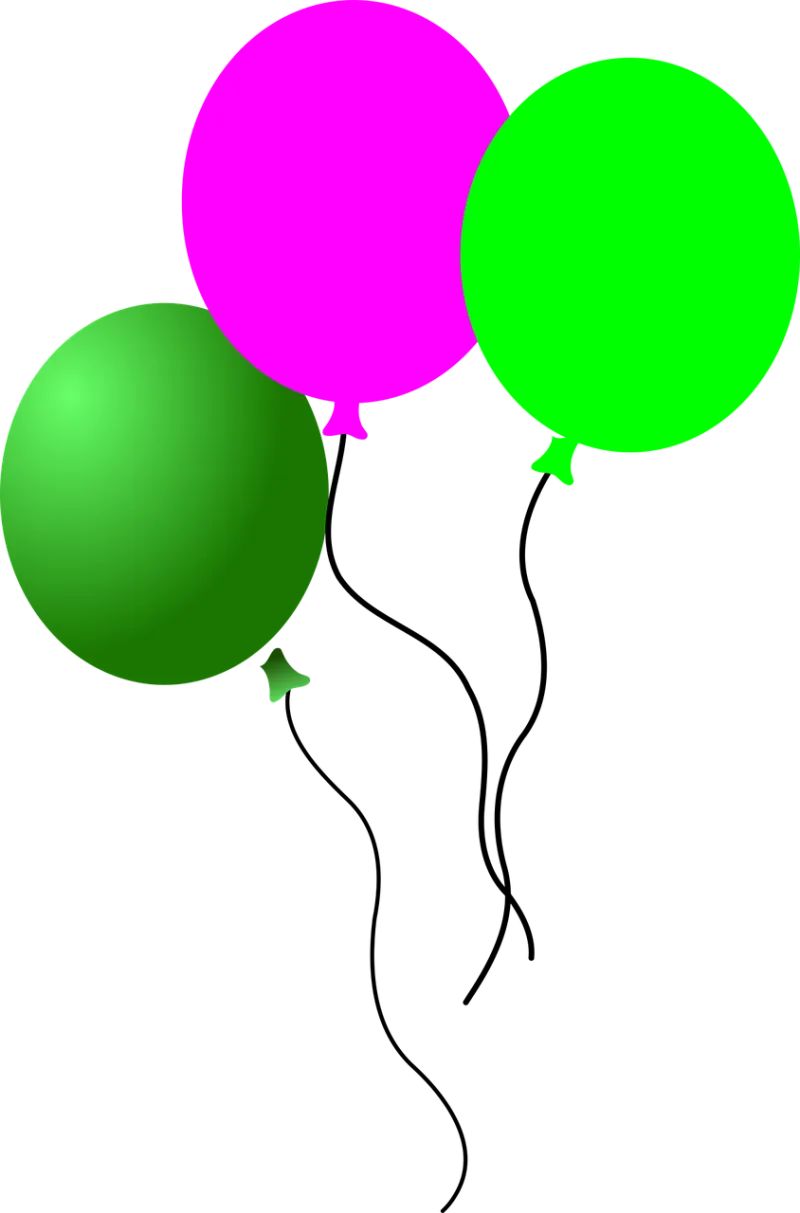 Balloons Pink Green Stickdatei – Kinder