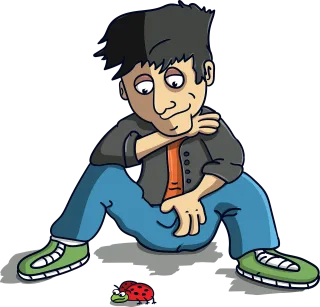 Sitting Boy Beetle Stickdatei