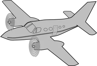 Propeller-driven airplane Fly Grey Stickdatei