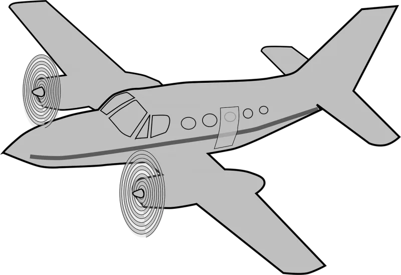 Propeller-driven airplane Fly Grey Stickdatei – Fahrzeuge