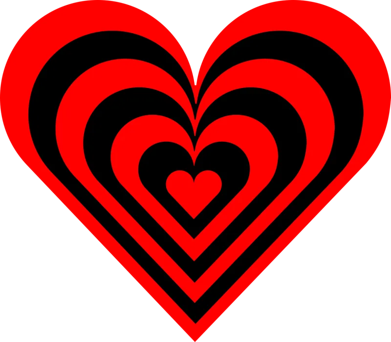 Heart Red Black Stickdatei – Herzen & Liebe