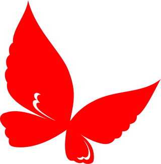 Butterfly Art Red Stickdatei