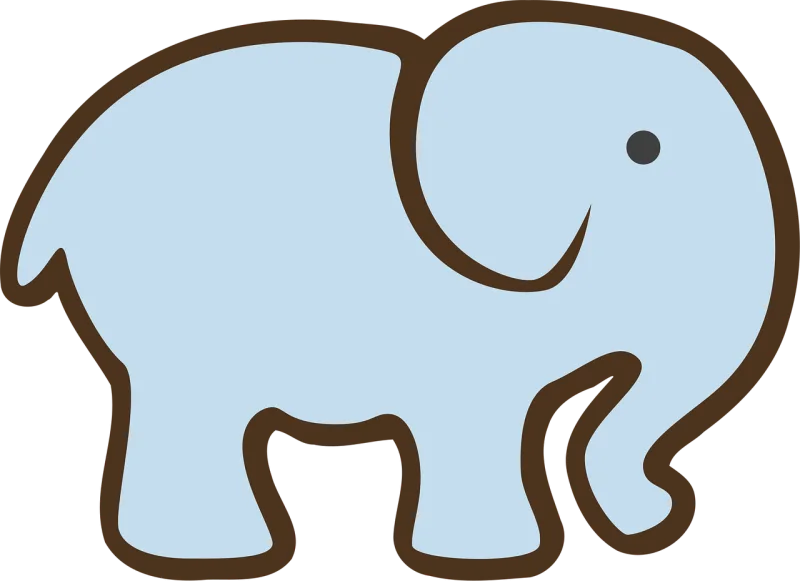 Elephant Silhouette Blue Stickdatei – Tiere