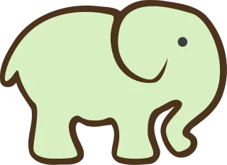 Elephant Silhouette Mint Stickdatei