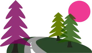 Sun Road Trees Stickdatei
