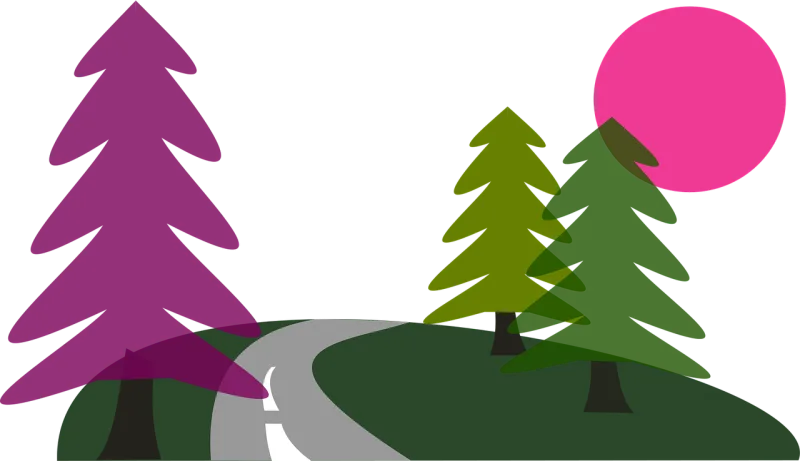 Sun Road Trees Stickdatei – Natur