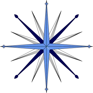 Compass rose Sky East Stickdatei – Blumen