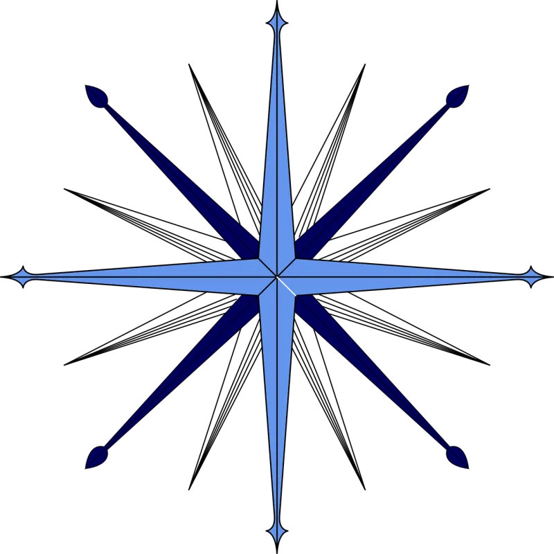 Compass rose Sky East Stickdatei – Blumen