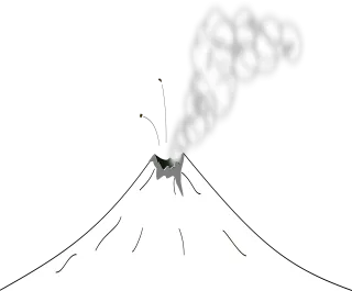 Black White Volcano Stickdatei