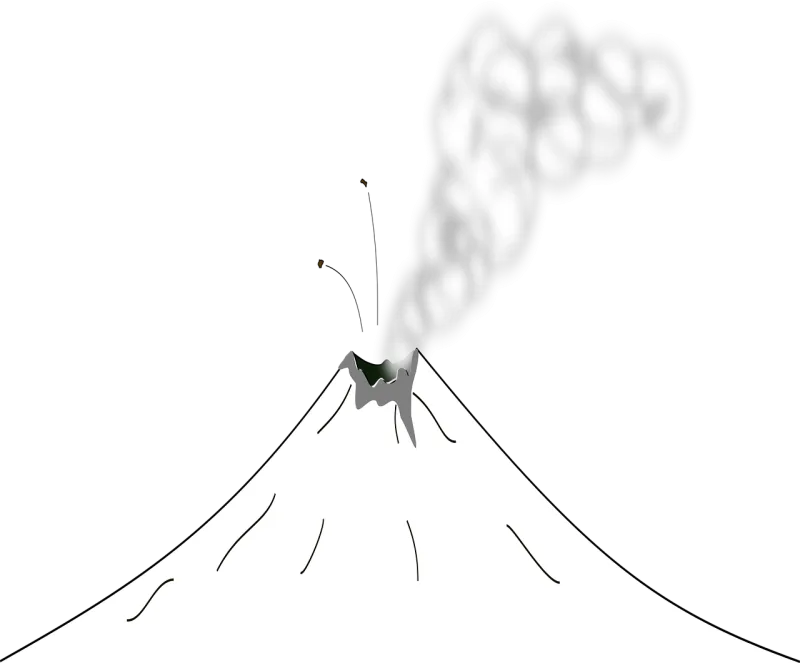 Black White Volcano Stickdatei – Natur