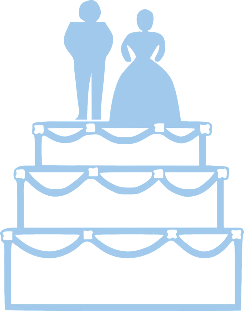 Cake Wedding Couple Stickdatei – Herzen & Liebe
