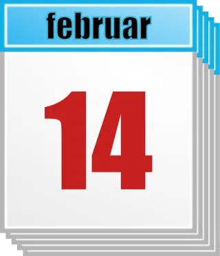 Calendar February 14 Stickdatei