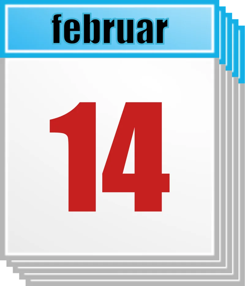 Calendar February 14 Stickdatei – Herzen & Liebe