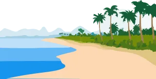 Sand Beach Palm Stickdatei