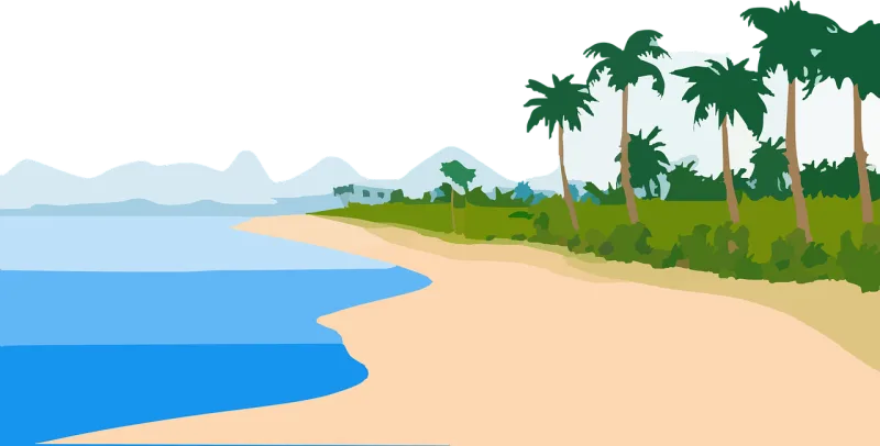 Sand Beach Palm Stickdatei – Natur