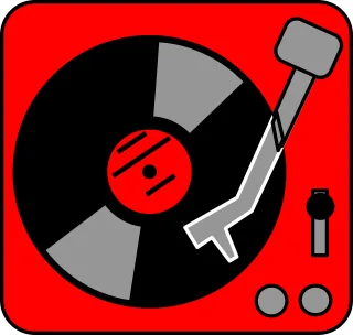 Turntable Oldschool Red Stickdatei