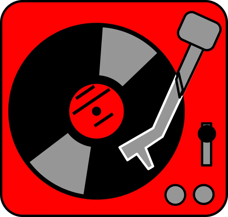 Turntable Oldschool Red Stickdatei – Musik