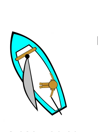 Sailboat Top view Sail Stickdatei