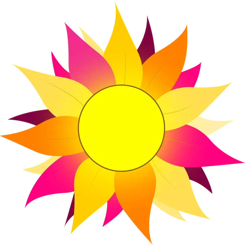 Sun Flower Orange Stickdatei – Natur