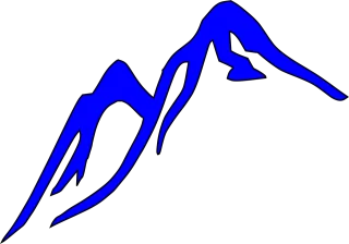 Mountain Outline Blue Stickdatei – Natur