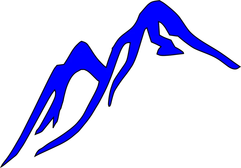 Mountain Outline Blue Stickdatei – Natur