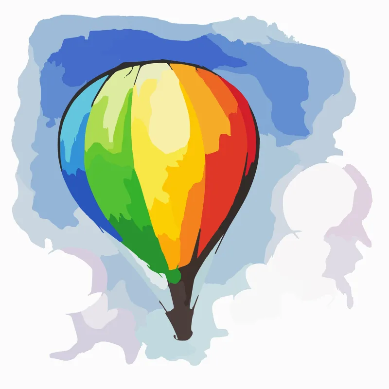 Hot air balloon Rainbow Flow Stickdatei – Fahrzeuge