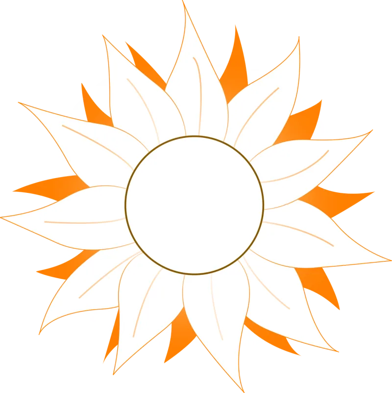 Flower Sun Orange Stickdatei – Natur