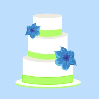 Wedding cake Layers Beautiful flowers Stickdatei