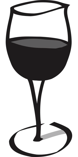Glass Wine Black Stickdatei – Essen & Trinken