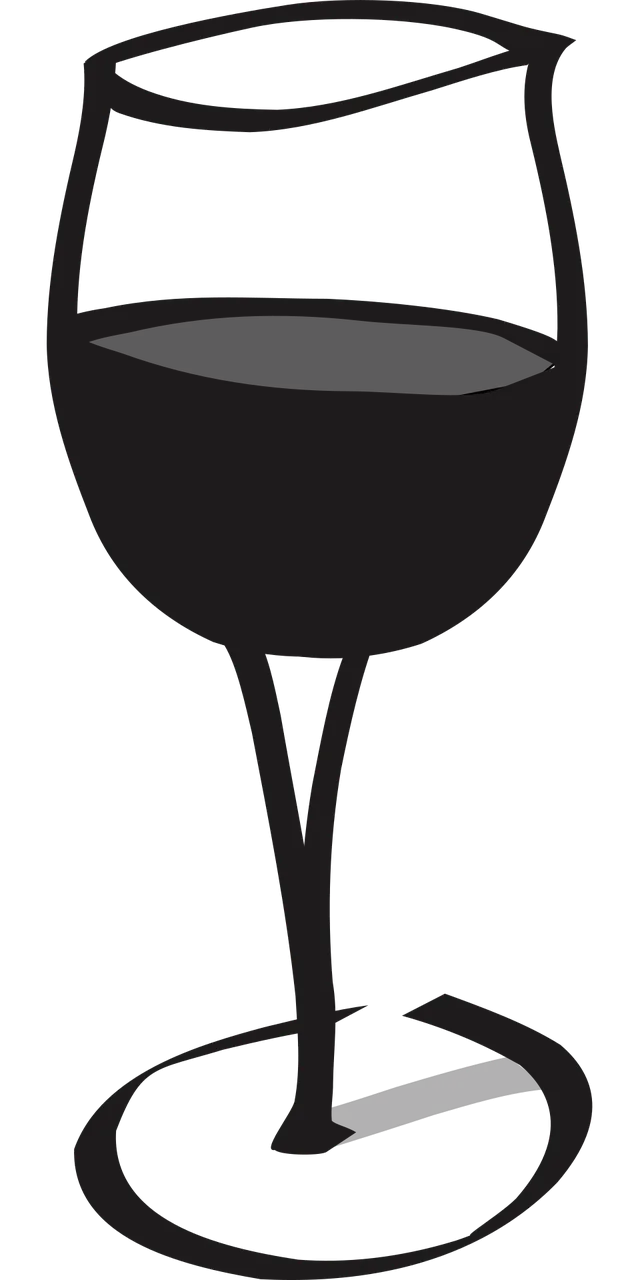 Glass Wine Black Stickdatei – Essen & Trinken