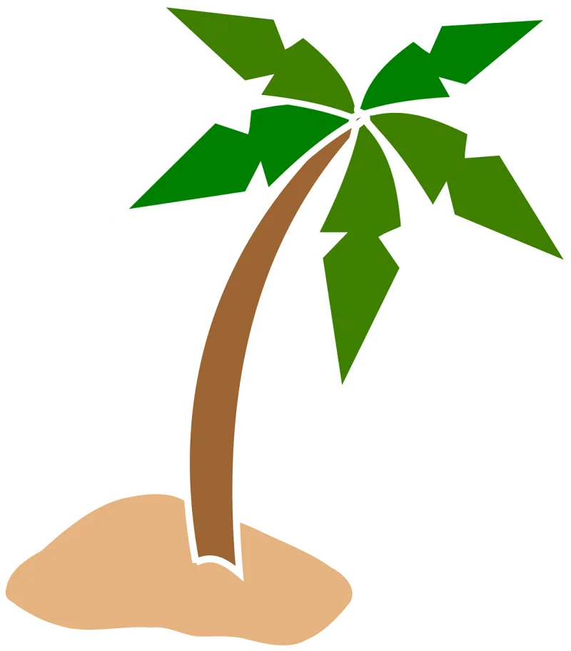 Palm Tree Beach Stickdatei – Natur
