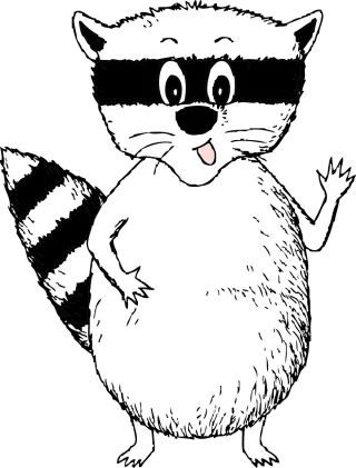 Raccoon Smiling Nature Stickdatei – Natur