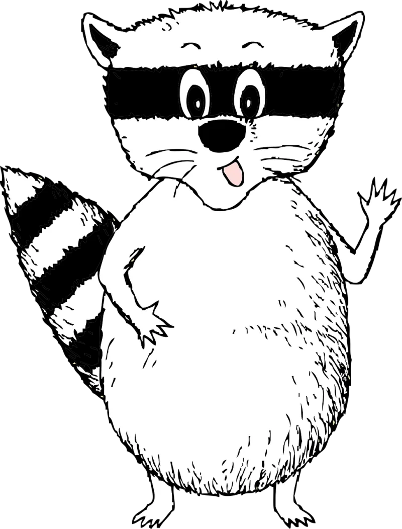 Raccoon Smiling Nature Stickdatei – Natur