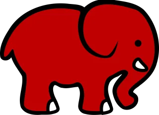 Elephant Profile Red Stickdatei