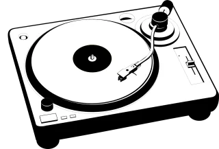 Turntable Vinyl Retro Stickdatei