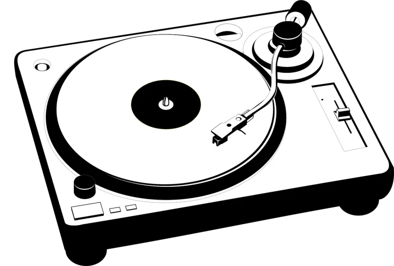 Turntable Vinyl Retro Stickdatei – Musik