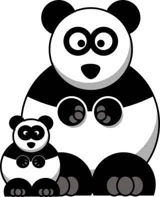 Panda Family Baby Stickdatei